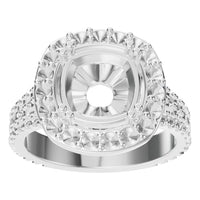 RI-7842 White Gold Ring UNSET - Front View