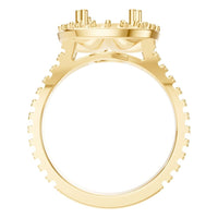 RI-7842 Yellow Gold Ring UNSET - Top View