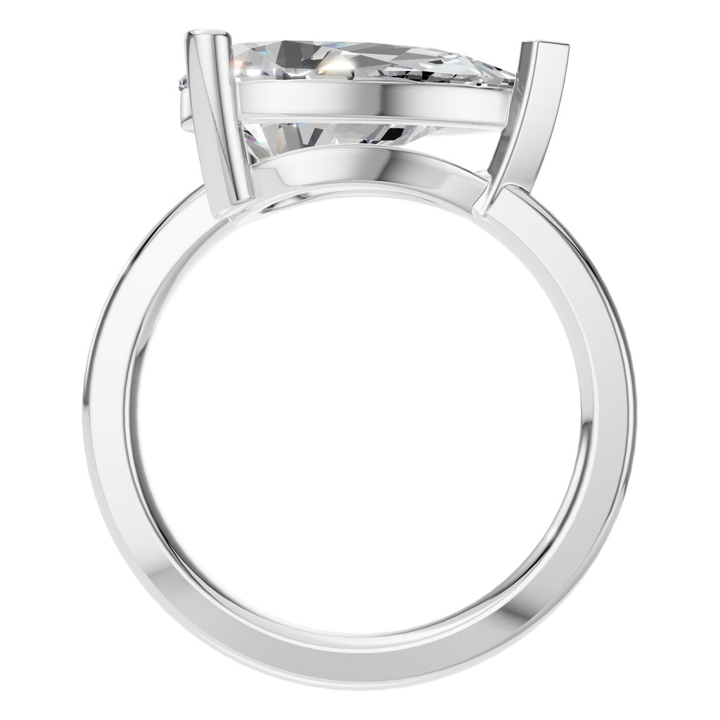 RI-7928 White Gold Ring SET - Top View