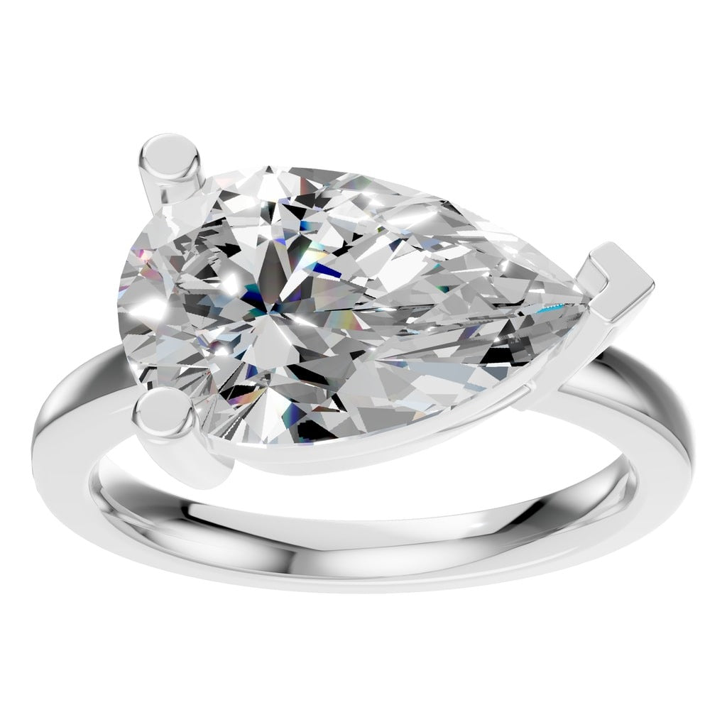 RI-7928 White Gold Ring SET - Front View