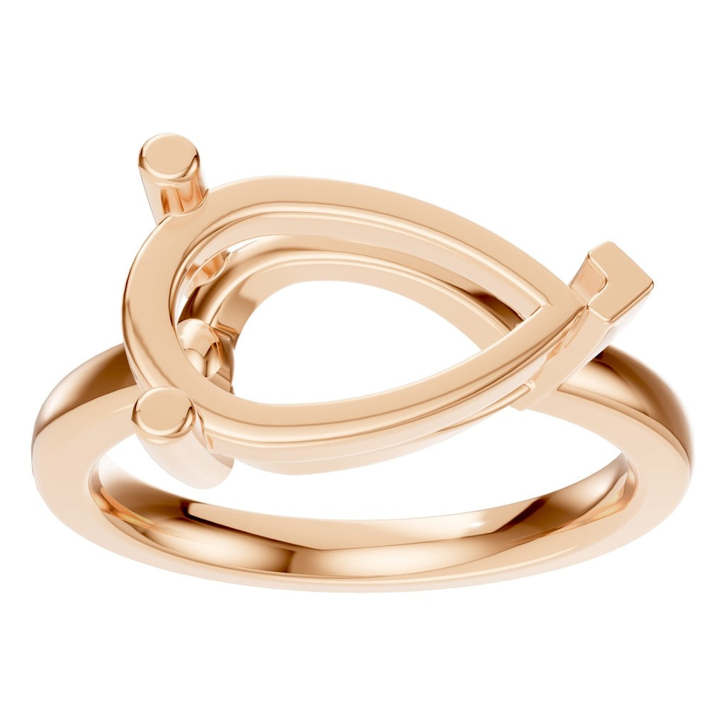 RI-7928 Rose Gold Ring UNSET - Front View