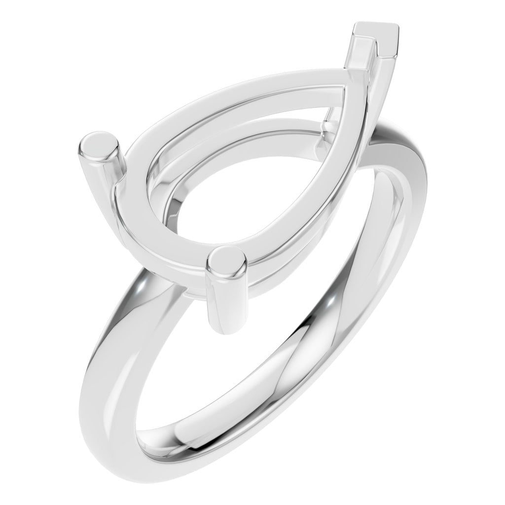 RI-7928 White Gold Ring UNSET - Main View