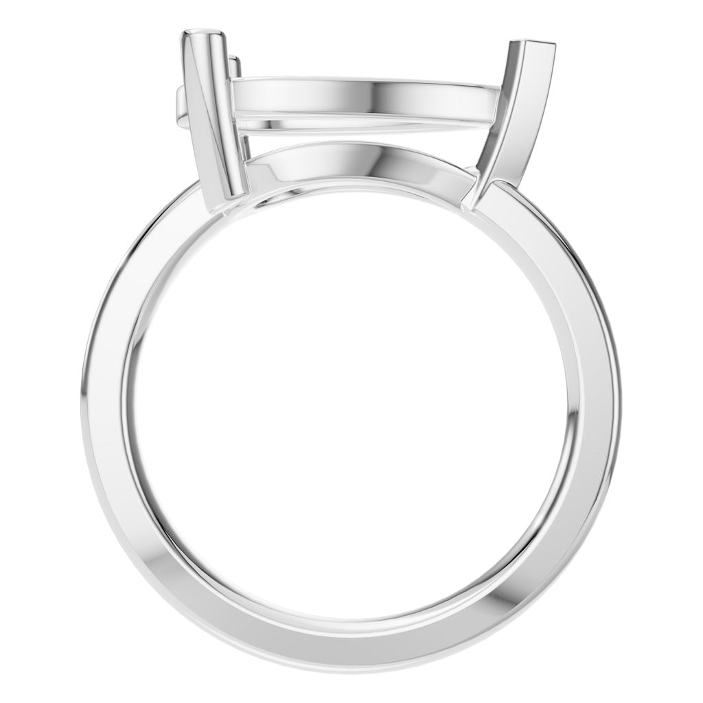 RI-7928 White Gold Ring UNSET - Top View