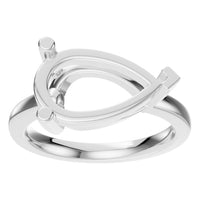 RI-7928 White Gold Ring UNSET - Front View
