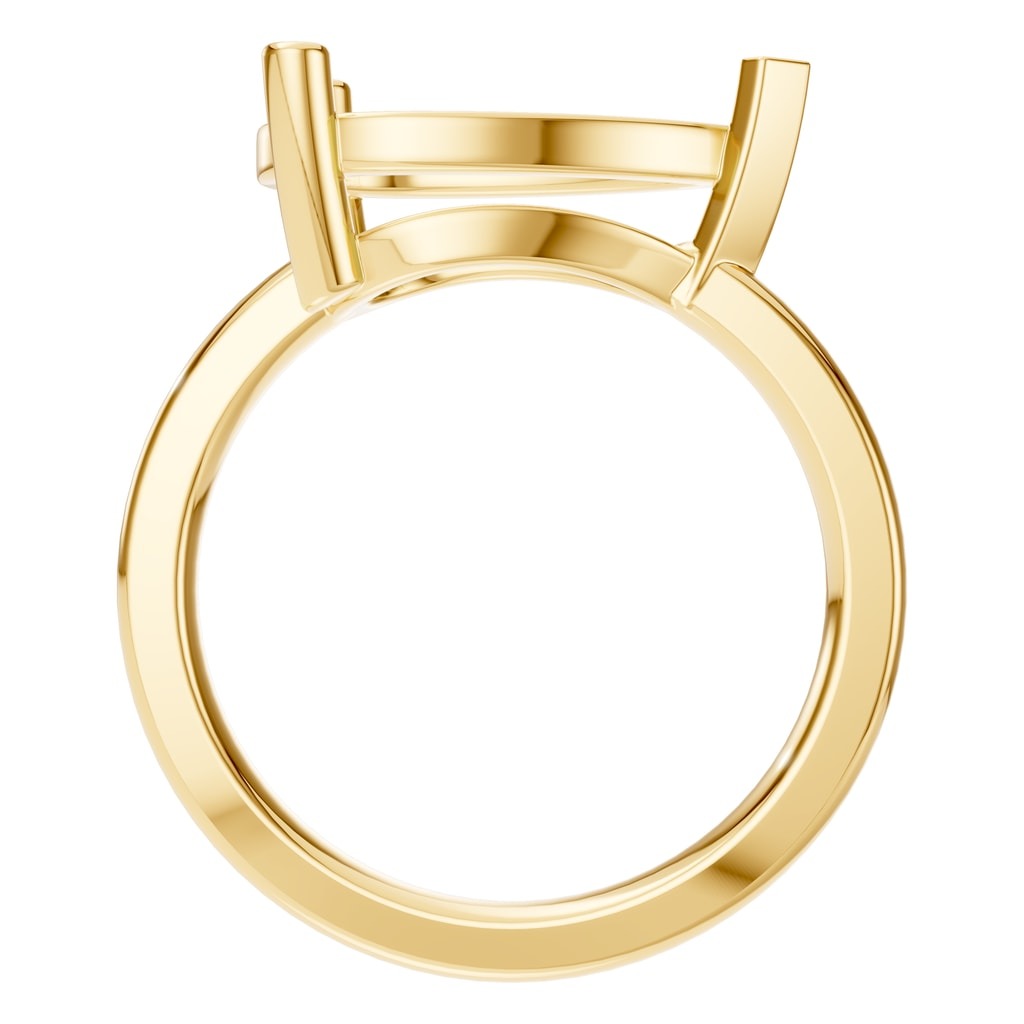 RI-7928 Yellow Gold Ring UNSET - Top View