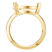 RI-7928 Yellow Gold Ring UNSET - Top View