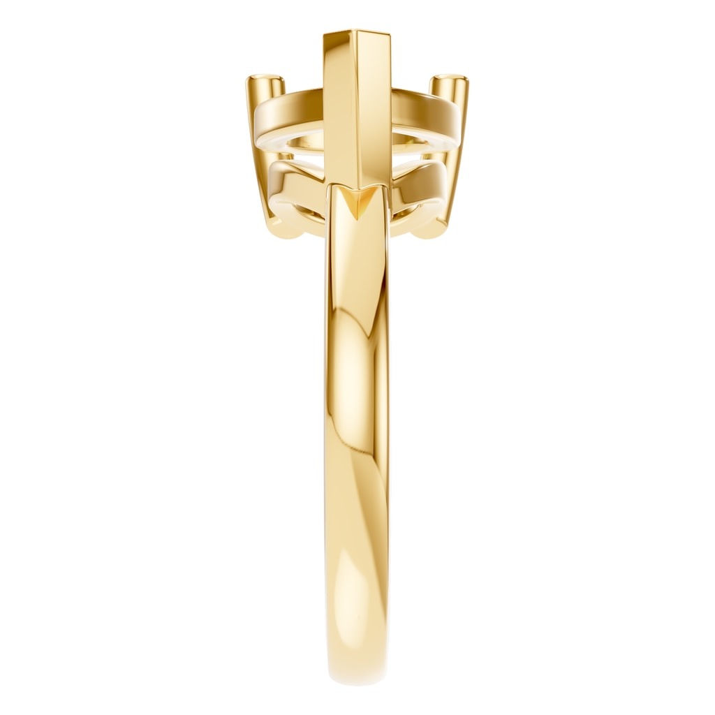 RI-7928 Yellow Gold Ring UNSET - Side View