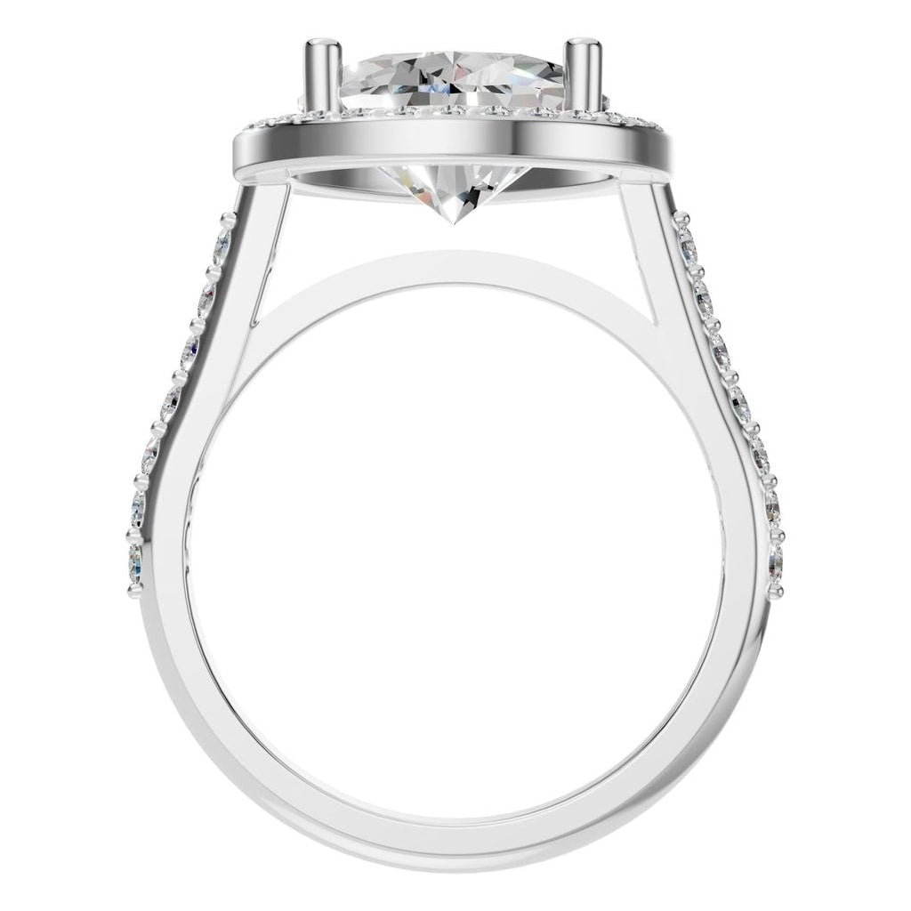RI-7933 White Gold Ring SET - Top View