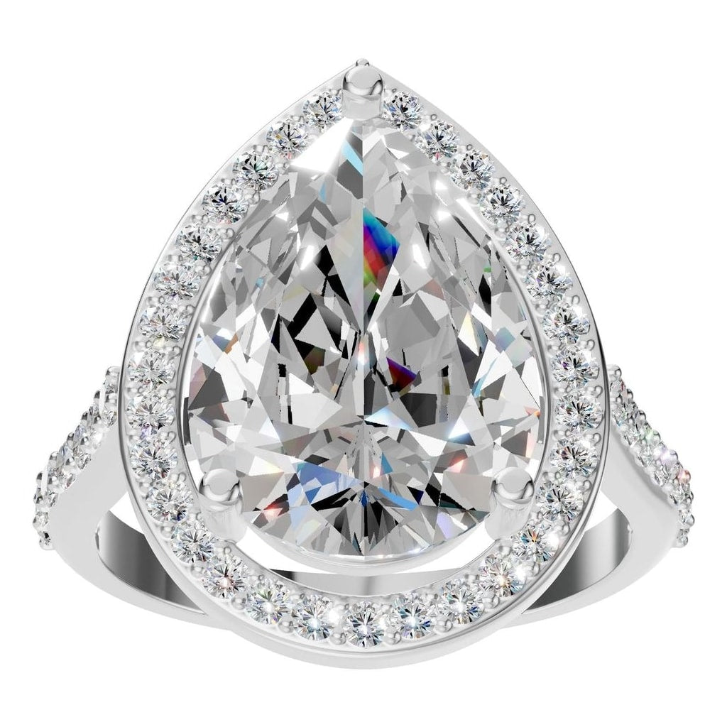 RI-7933 White Gold Ring SET - Front View