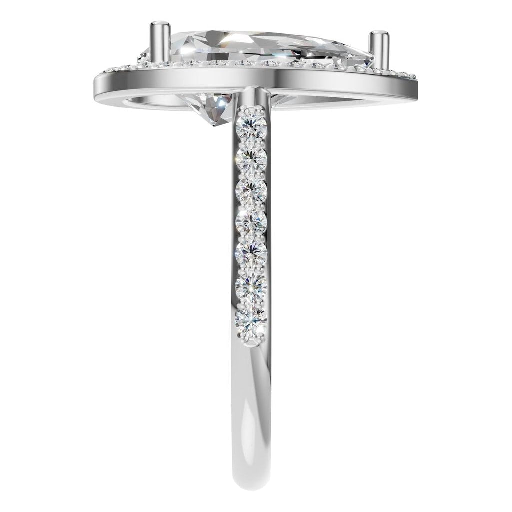 RI-7933 White Gold Ring SET - Side View