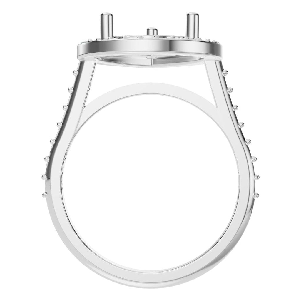 RI-7933 White Gold Ring UNSET - Top View