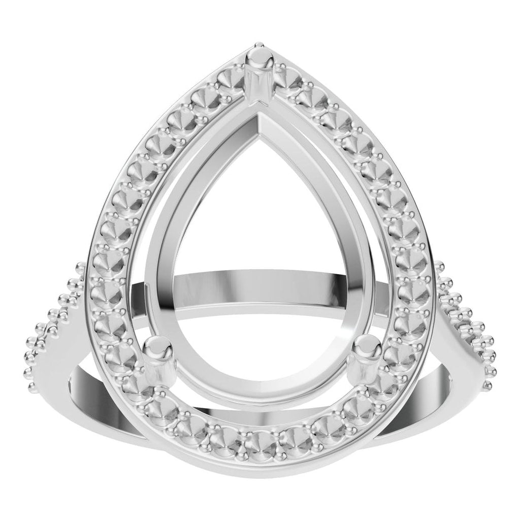 RI-7933 White Gold Ring UNSET - Front View