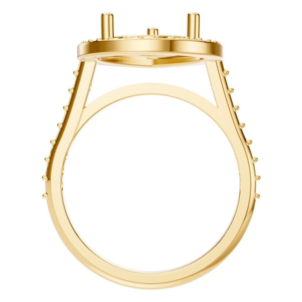 RI-7933 Yellow Gold Ring UNSET - Top View