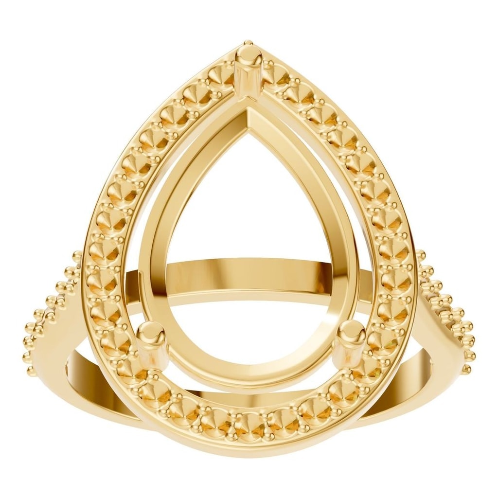 RI-7933 Yellow Gold Ring UNSET - Front View