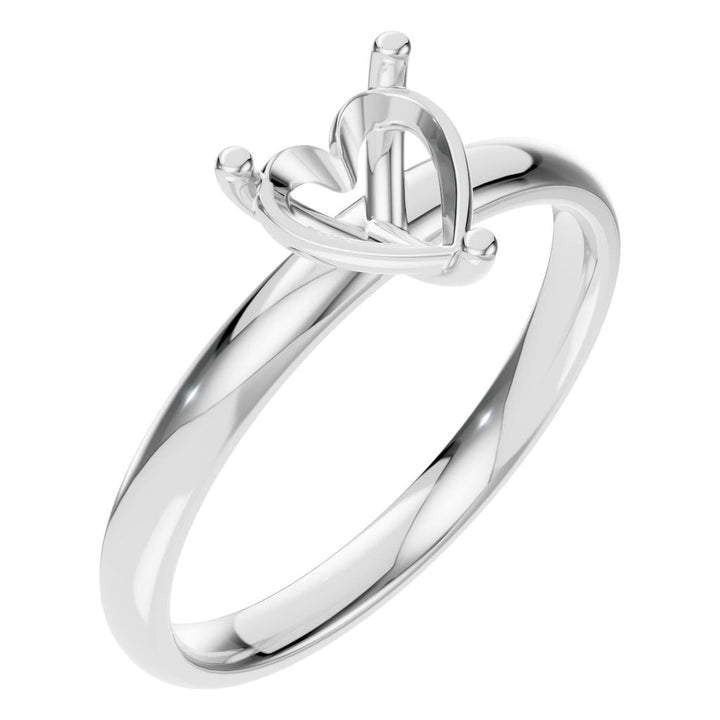Solitaire Ring Mounting - Heart 6x6mm
