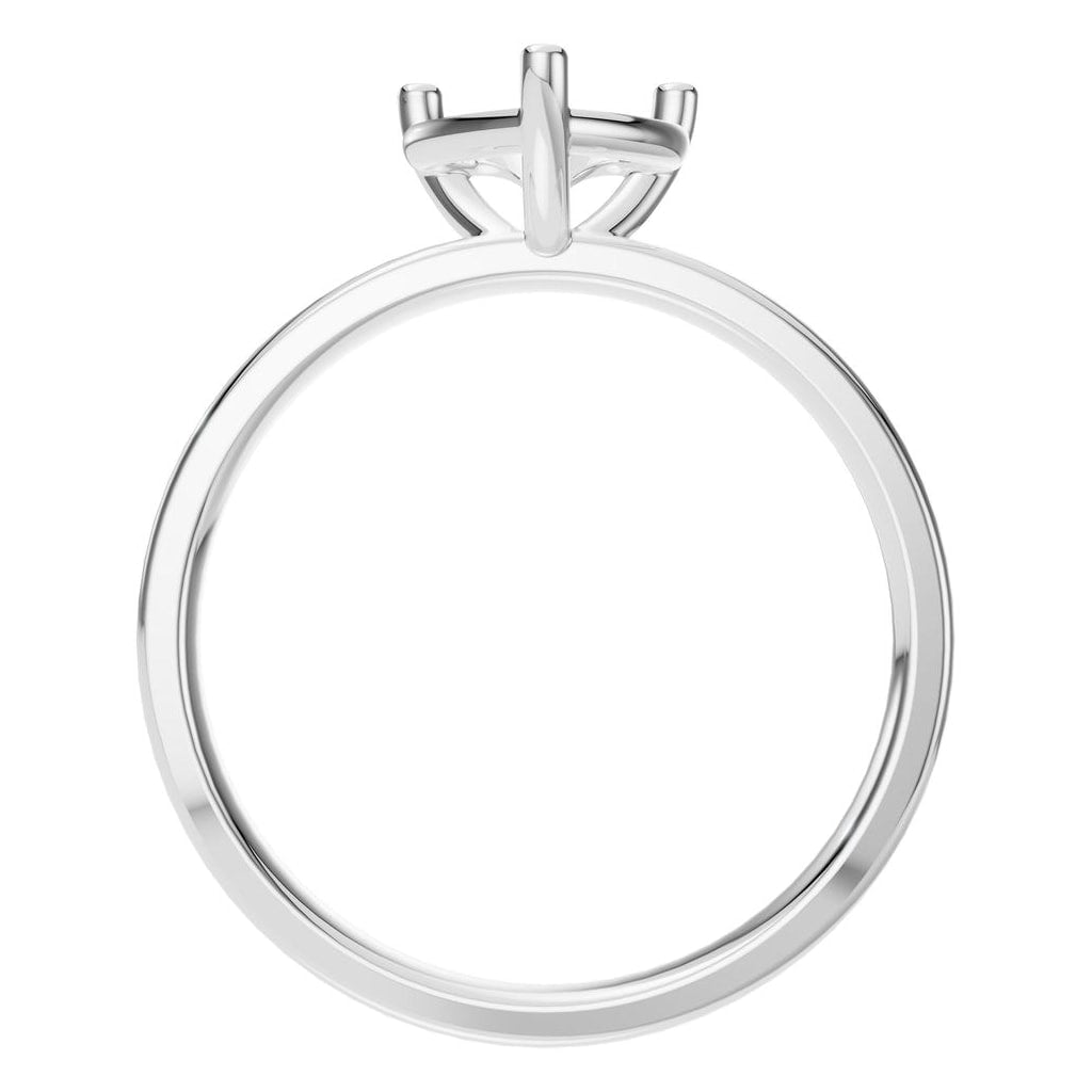 RI-7942 White Gold Ring UNSET - Top View