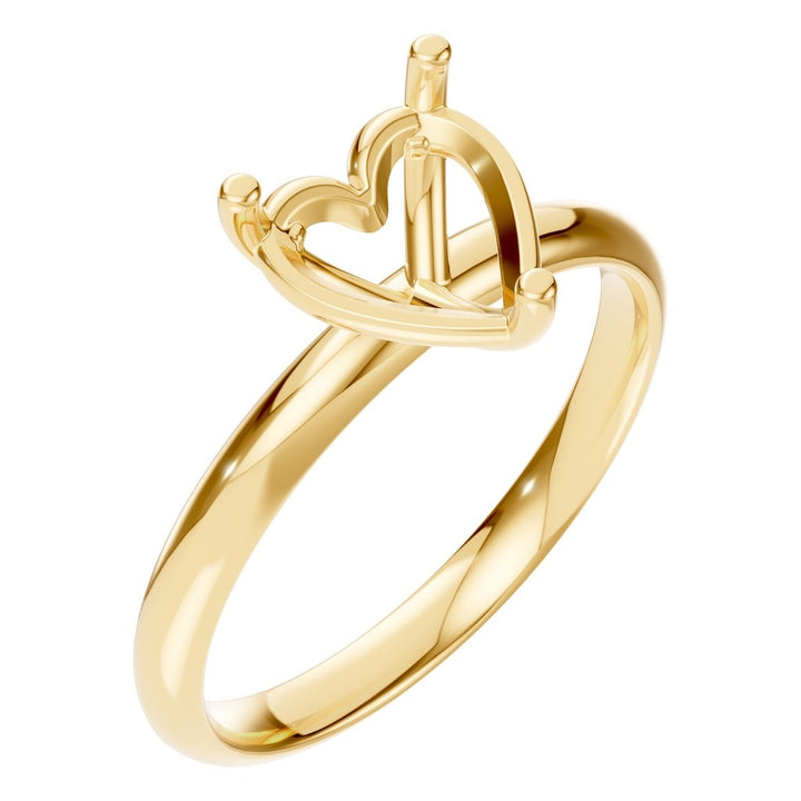 Solitaire Ring Mounting - Heart 7.5x7.5mm