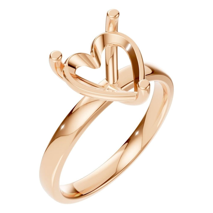 Solitaire Ring Mounting - Heart 9x9mm