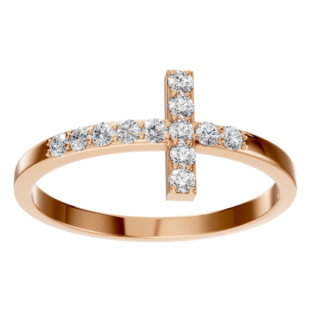 RI-7995 Rose Gold Ring SET - Front View