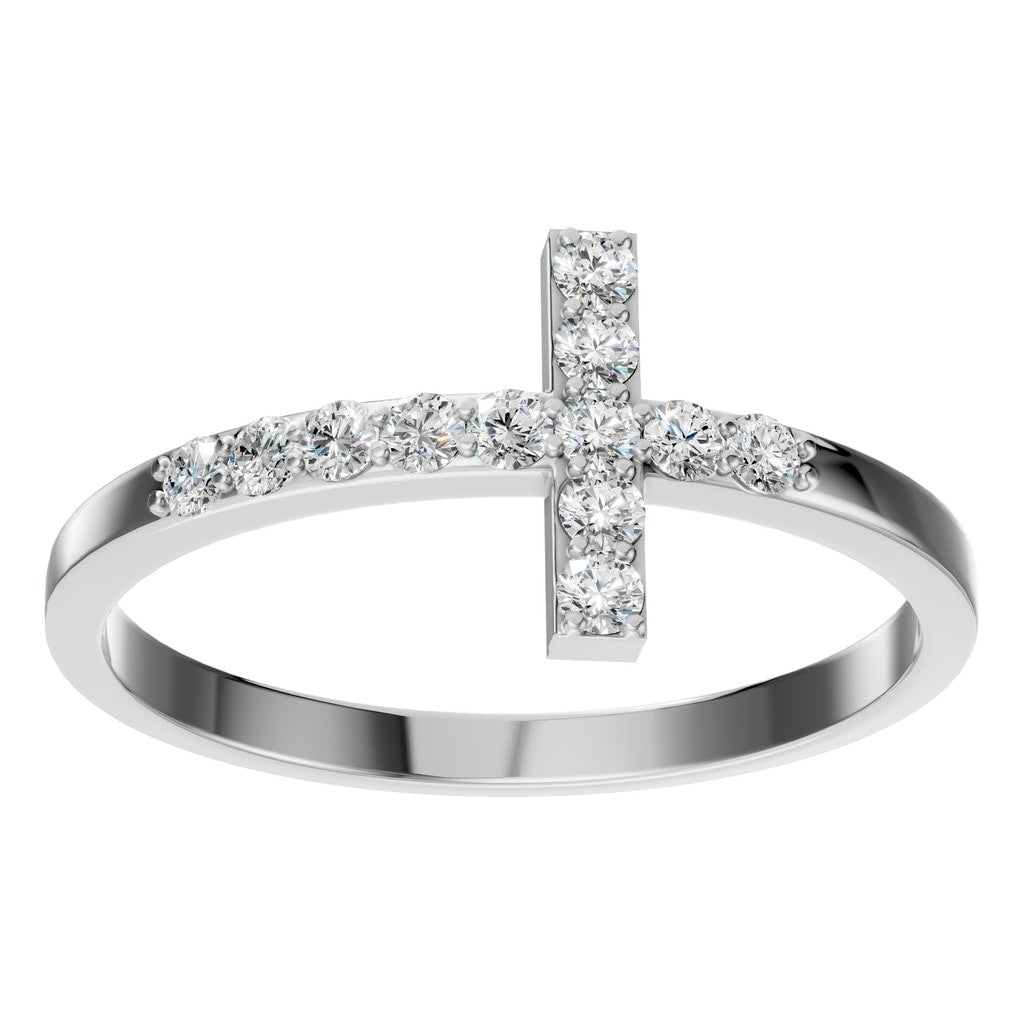 RI-7995 White Gold Ring SET - Front View