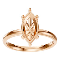 RI-8030 Rose Gold Ring UNSET - Front View