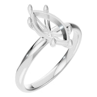 RI-8030 White Gold Ring UNSET - Main View