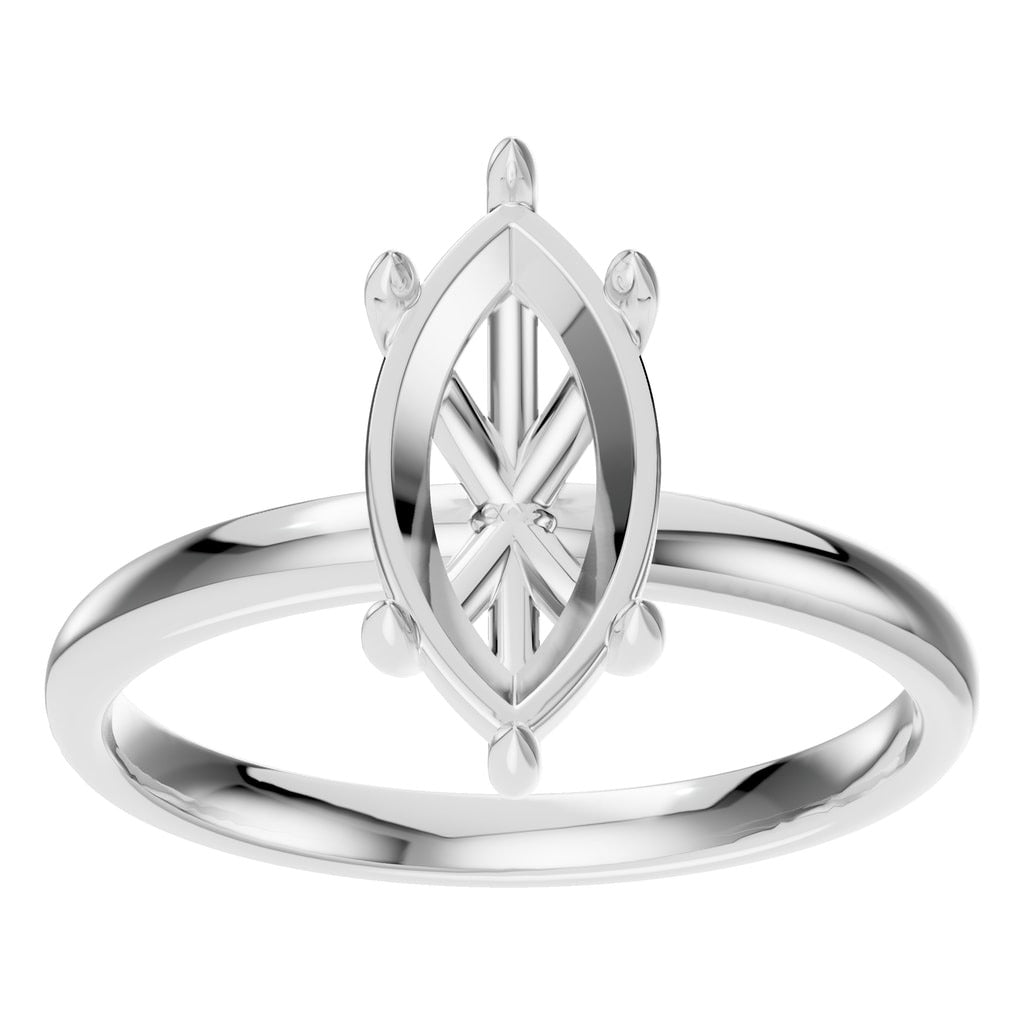 RI-8030 White Gold Ring UNSET - Front View