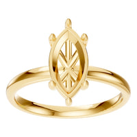 RI-8030 Yellow Gold Ring UNSET - Front View