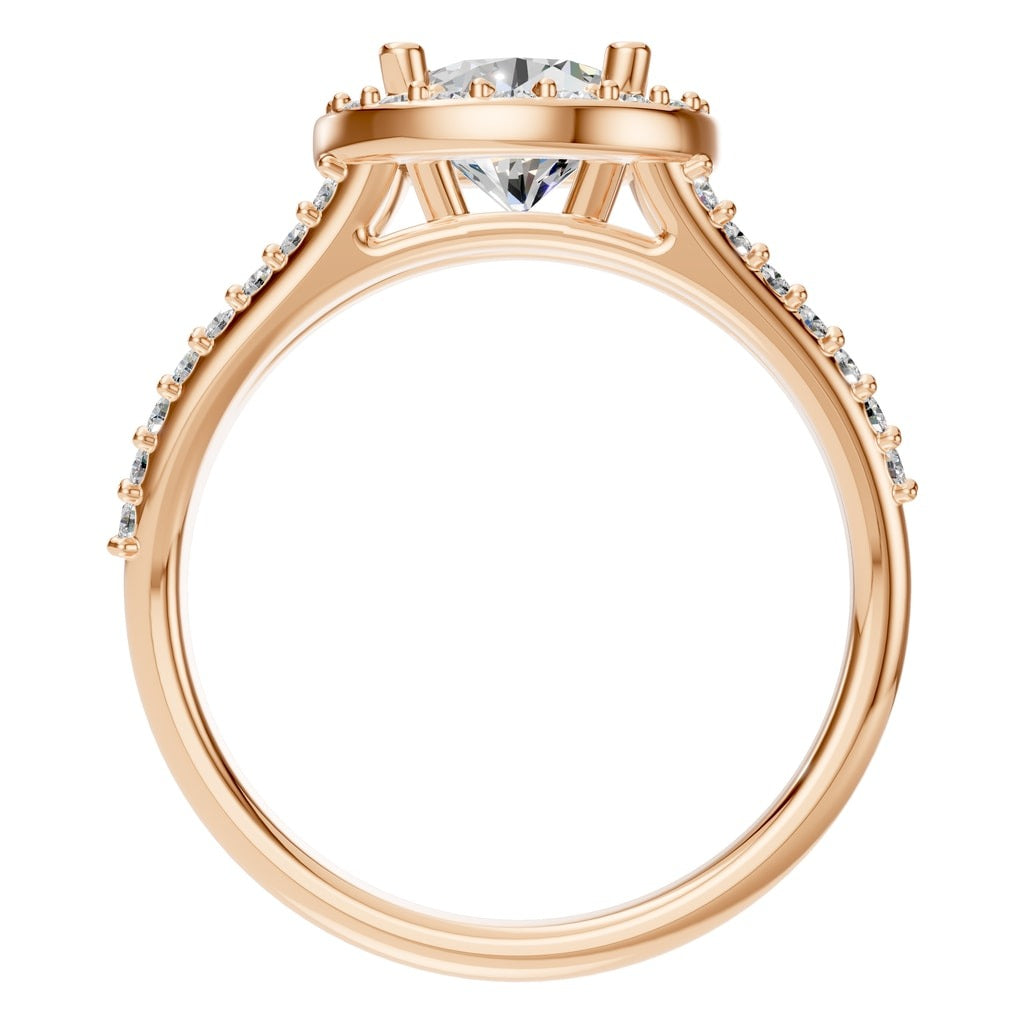 RI-8057 Rose Gold Ring SET - Top View
