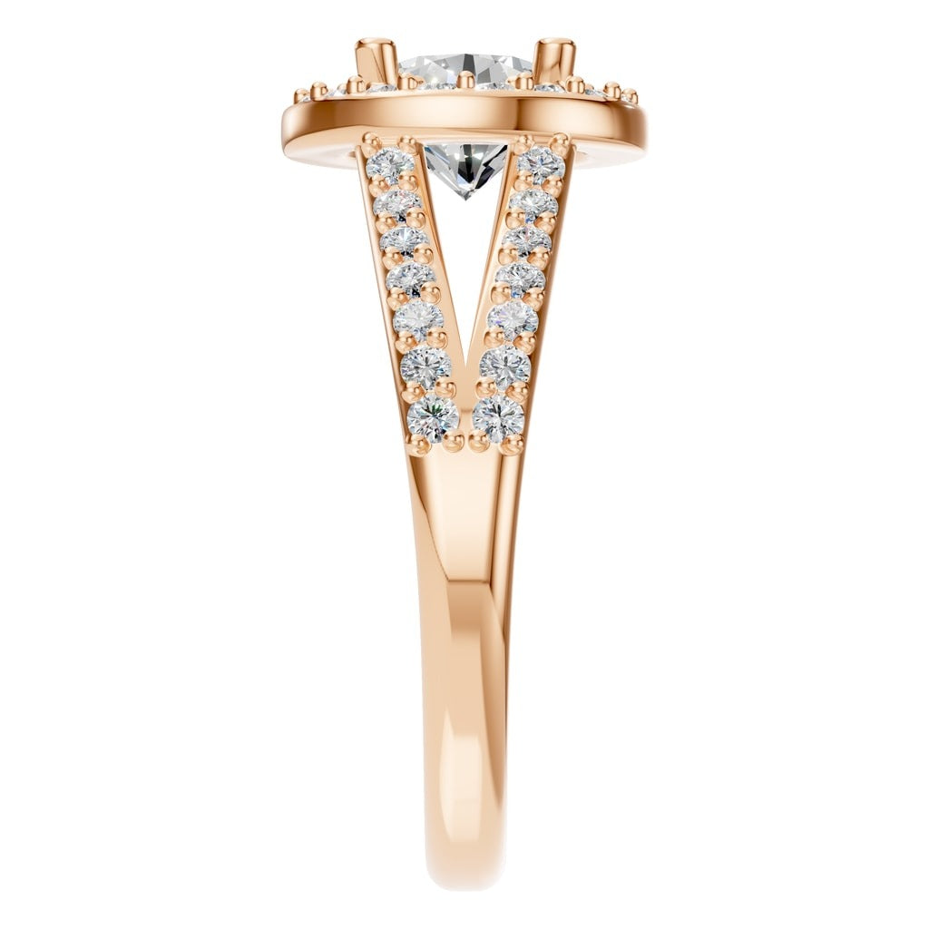 RI-8057 Rose Gold Ring SET - Side View
