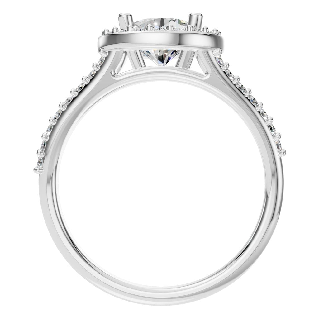 RI-8057 White Gold Ring SET - Top View