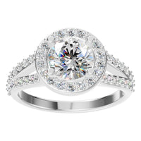 RI-8057 White Gold Ring SET - Front View