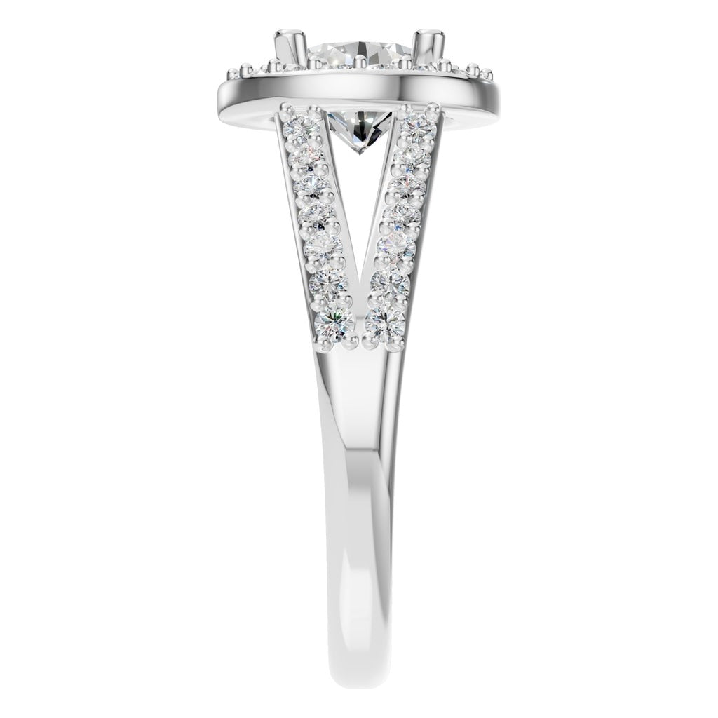 RI-8057 White Gold Ring SET - Side View
