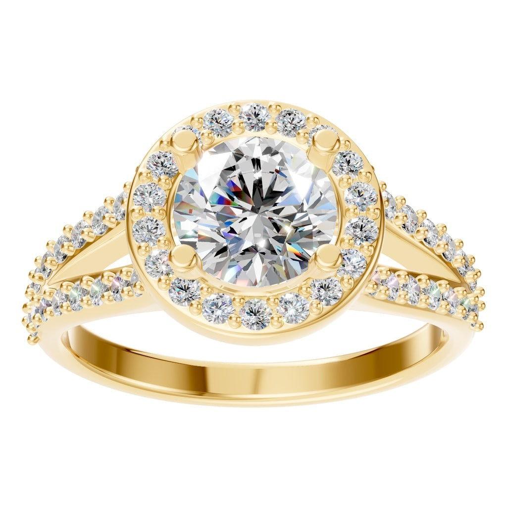 RI-8057 Yellow Gold Ring SET - Front View