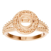 RI-8057 Rose Gold Ring UNSET - Front View