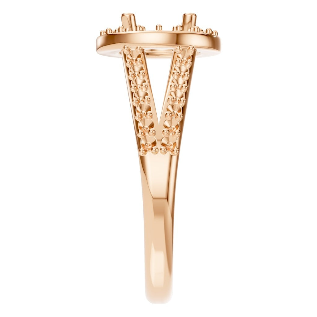 RI-8057 Rose Gold Ring UNSET - Side View