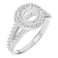 RI-8057 White Gold Ring UNSET - Main View