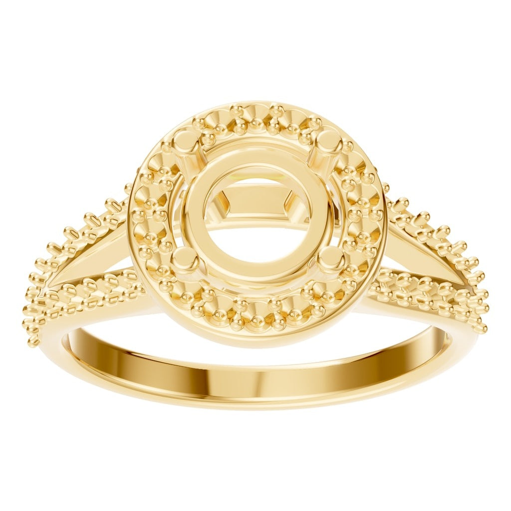 RI-8057 Yellow Gold Ring UNSET - Front View
