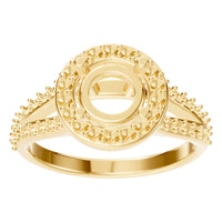 RI-8057 Yellow Gold Ring UNSET - Front View