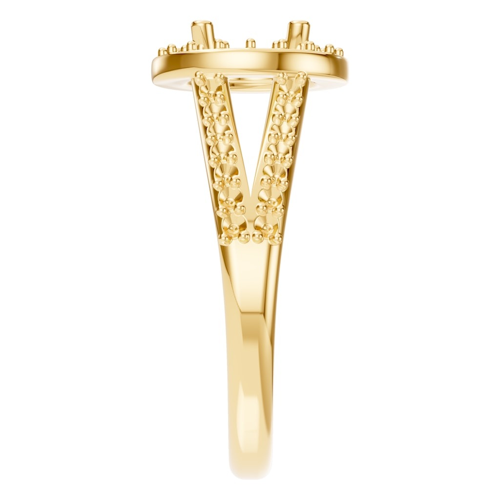 RI-8057 Yellow Gold Ring UNSET - Side View