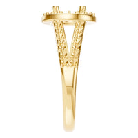 RI-8057 Yellow Gold Ring UNSET - Side View