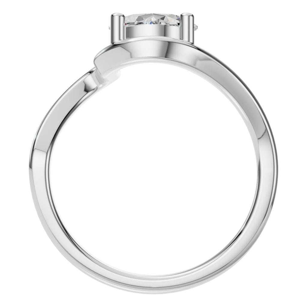 RI-8091 White Gold Ring SET - Top View
