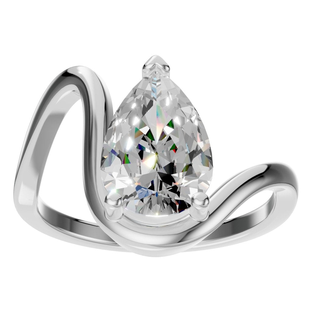 RI-8091 White Gold Ring SET - Front View