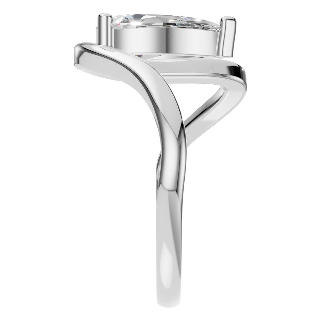 RI-8091 White Gold Ring SET - Side View