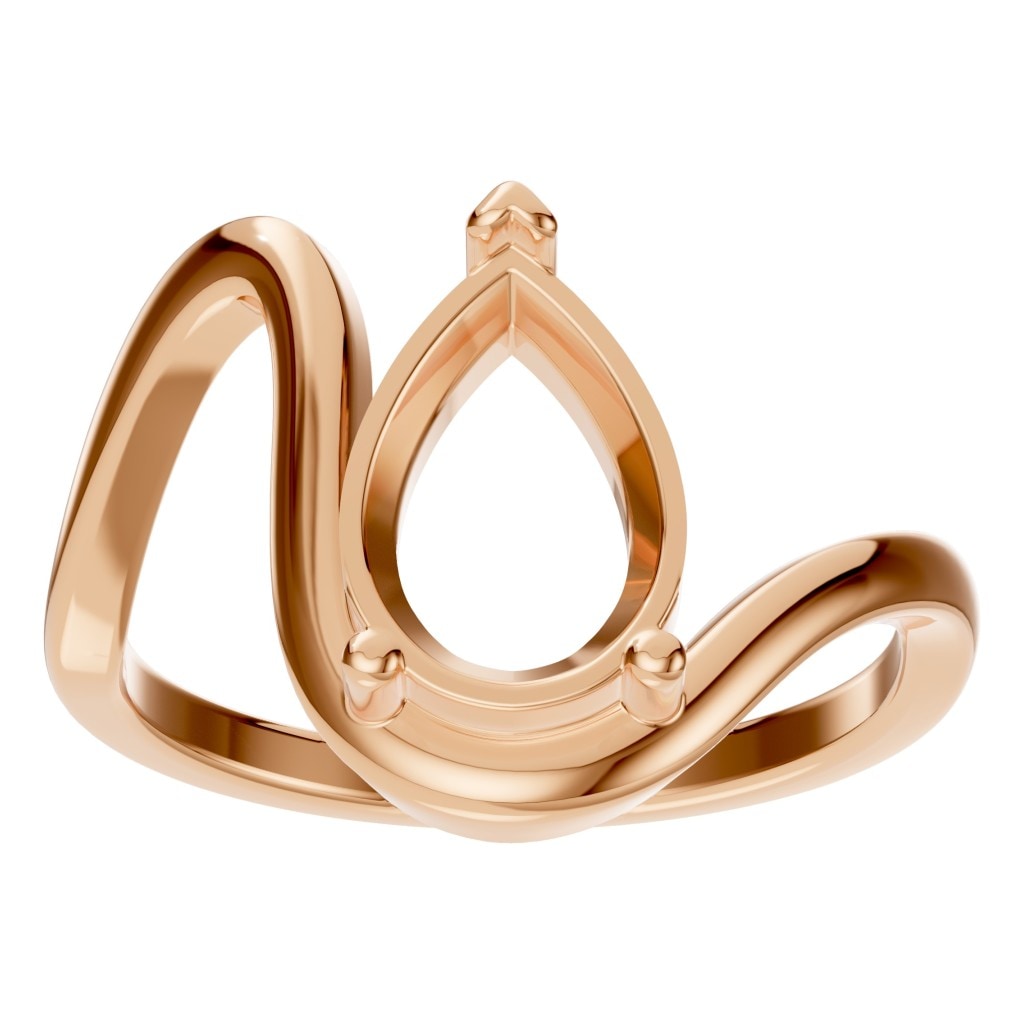 RI-8091 Rose Gold Ring UNSET - Front View
