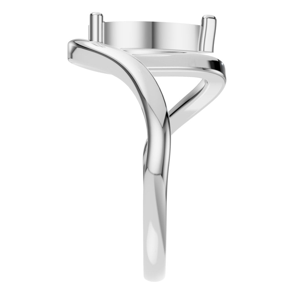 RI-8091 White Gold Ring UNSET - Side View