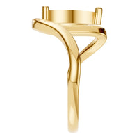 RI-8091 Yellow Gold Ring UNSET - Side View