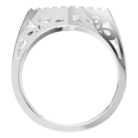 RI-8124 White Gold Ring UNSET - Top View