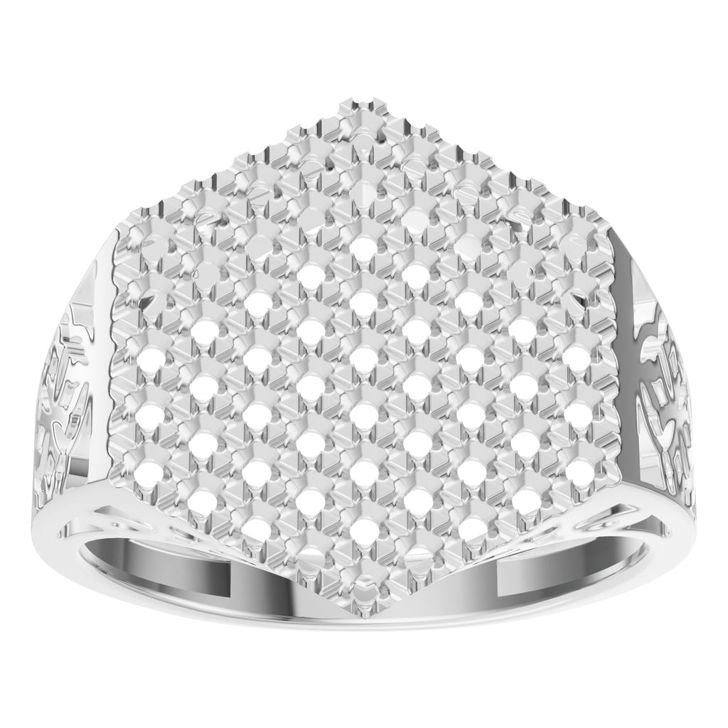 RI-8124 White Gold Ring UNSET - Front View