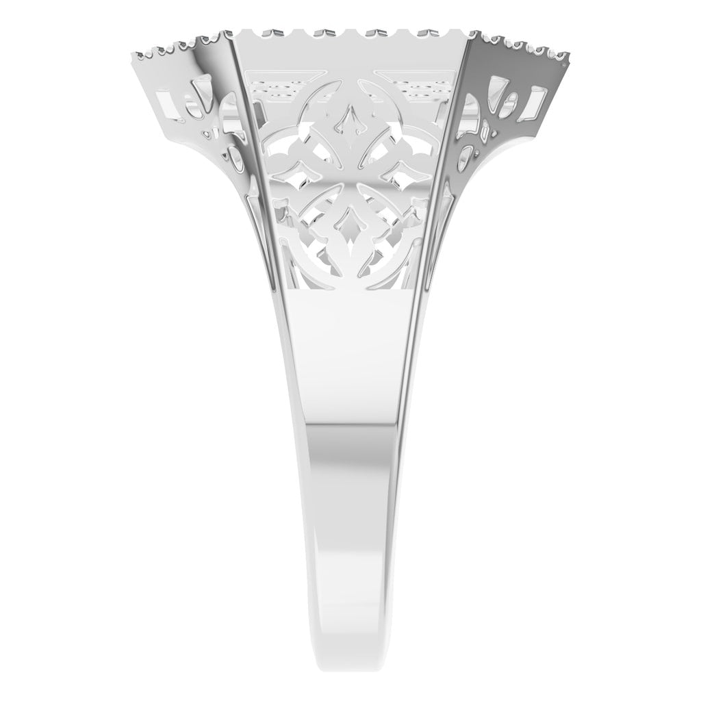 RI-8124 White Gold Ring UNSET - Side View